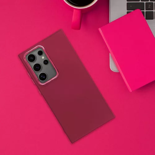FRAME Szilikon tok extra kameravédelemmel SAMSUNG S25 Ultra - Magenta