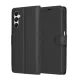 Samsung Galaxy A05s, Kinyitható kártyatartós Ökobőr tok állványfunkcióval - Fekete - Techsuit Leather Folio