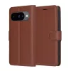 Google Pixel 10 / 10 Pro, Kinyitható kártyatartós ECO bőr tok, állványfunkcióval - Barna - Techsuit Leather Folio