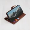 Google Pixel 10 / 10 Pro, Kinyitható kártyatartós ECO bőr tok, állványfunkcióval - Barna - Techsuit Leather Folio