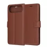 Google Pixel 10 / 10 Pro, Kinyitható kártyatartós ECO bőr tok, állványfunkcióval - Barna - Techsuit Leather Folio