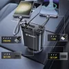 Techsuit NanoVoltX (C1) autós töltő – beépített kihúzható USB-C és Lightning kábelekkel – Szürke