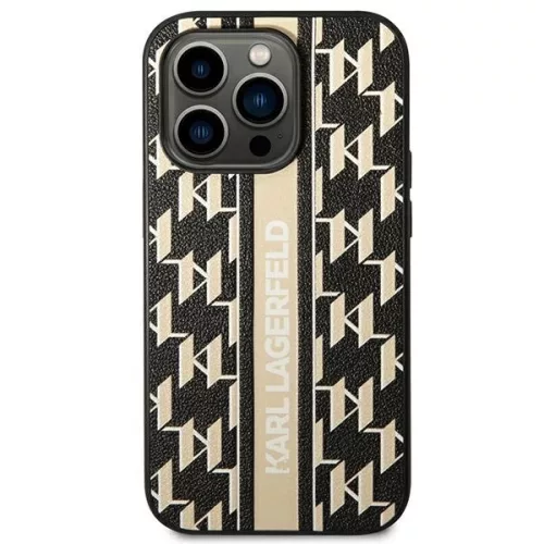 Karl Lagerfeld ökobőr tok iPhone 14 Pro - Fekete/arany