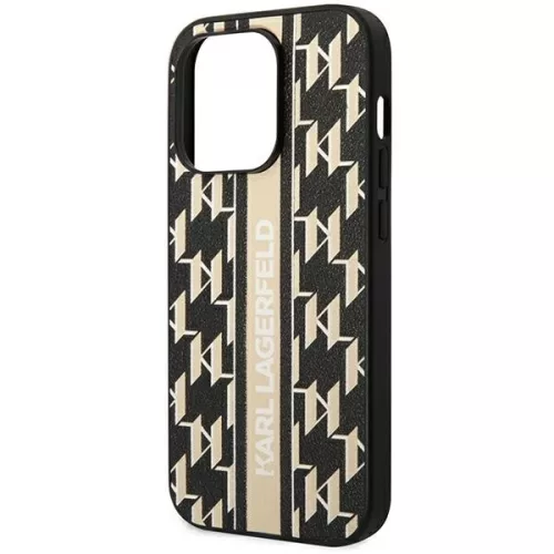 Karl Lagerfeld ökobőr tok iPhone 14 Pro - Fekete/arany