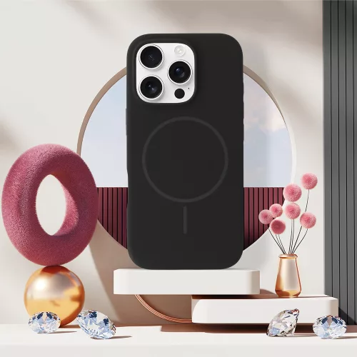 MagSafe Slim Szilikon tok iPhone 13 - Fekete