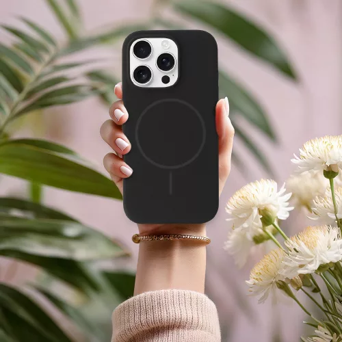 MagSafe Slim Szilikon tok iPhone 13 - Fekete