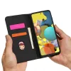 Samsung Galaxy A13 5G - Kinyitható tok, Ökobőrből, kártyatartóval, állványfunkcióval, mágneses záródással - fekete - Magnet Card Case
