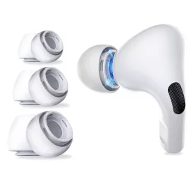   Cserélhető fülpárna (3 darabos) készlet - Apple AirPods Pro 1 / 2 / 3-hoz, prémium szilikon, XS, S, L méretek - Fehér - Techsuit - AirVibe (ET1) 