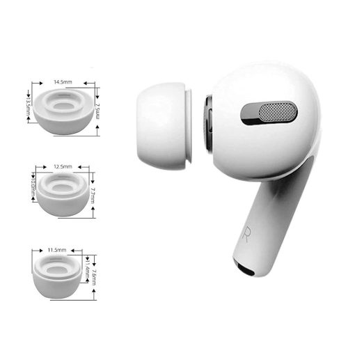 Cserélhető fülpárna (3 darabos) készlet - Apple AirPods Pro 1 / 2 / 3-hoz, prémium szilikon, XS, S, L méretek - Fehér - Techsuit - AirVibe (ET1) 