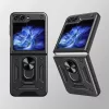 Modern Ütésálló Telefontok Állvánnyal és Kamera Védelemmel Samsung Galaxy Z Flip 5 - Rózsaszín
