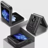 Modern Ütésálló Telefontok Állvánnyal és Kamera Védelemmel Samsung Galaxy Z Flip 5 - Rózsaszín
