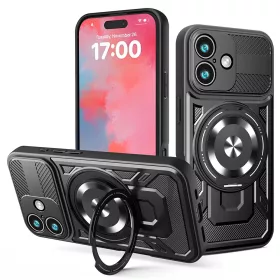   Techsuit - RuggedCam Ütésálló MagSafe tok - iPhone 17 - Fekete