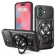 Techsuit - RuggedCam Ütésálló MagSafe tok - iPhone 17 - Fekete