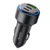 Yesido Y50 autós töltő – 2× USB-C + USB-A, gyorstöltés, 60 W – fekete