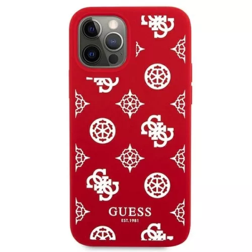 Guess Szilikon tok iPhone 12 Pro Max - Piros