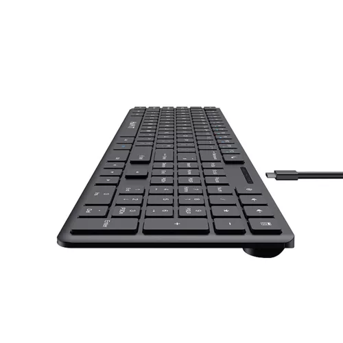 Vezetékes billentyűzet - USB-C, ultravékony, csendes - Fekete - Havit KB252 