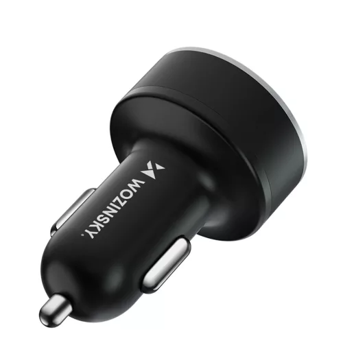 Wozinsky WDCCB Autós tartó kijelzővel 50W 2xUSB-C / 2xUSB-A - Fekete