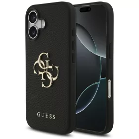   iPhone 17, Guess - Hardcase 4G Grained Big and Classic Logo MagSafe tok - Fekete