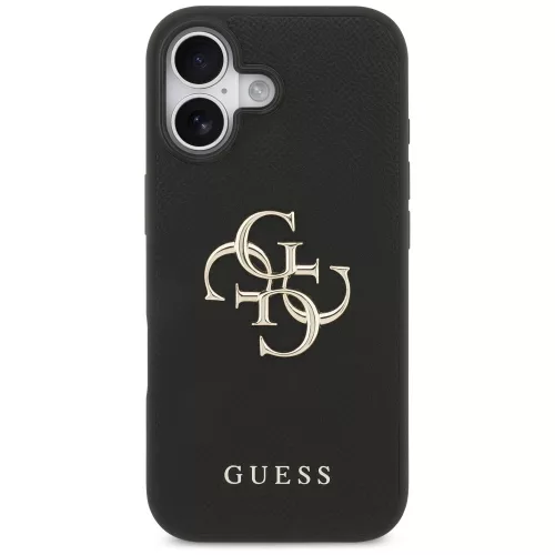 iPhone 17, Guess - Hardcase 4G Grained Big and Classic Logo MagSafe tok - Fekete