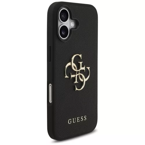 iPhone 17, Guess - Hardcase 4G Grained Big and Classic Logo MagSafe tok - Fekete