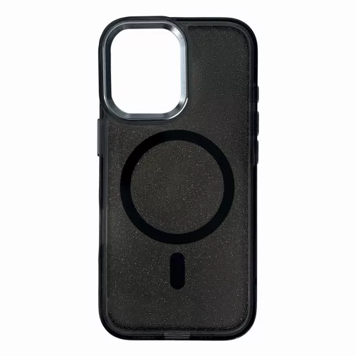 Glitteres Fekete MagSafe tok - iPhone 16 Plus