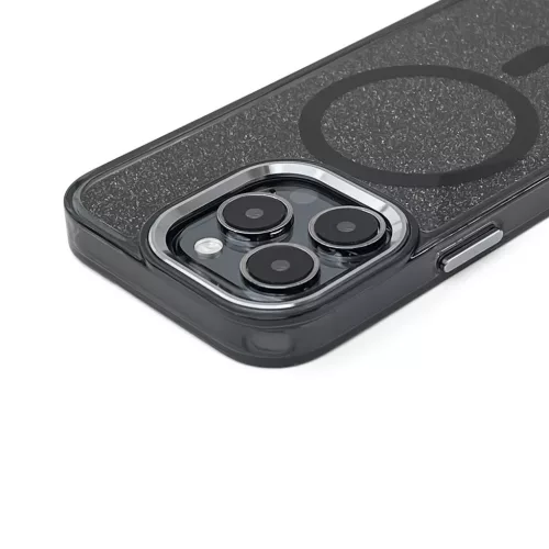 Glitteres Fekete MagSafe tok - iPhone 16 Plus