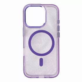 Glitteres Lila MagSafe tok - iPhone 16 Plus