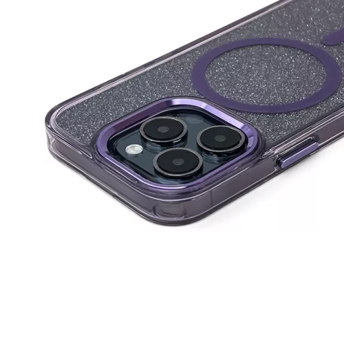 Glitteres Lila MagSafe tok - iPhone 16 Plus