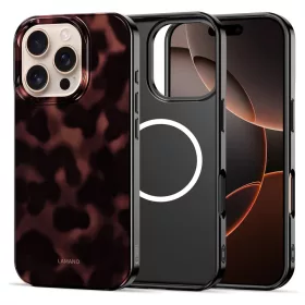   Tech-Protect Lamano Mintás MagSafe tok iPhone 16 Pro Max - Fekete és Vörös