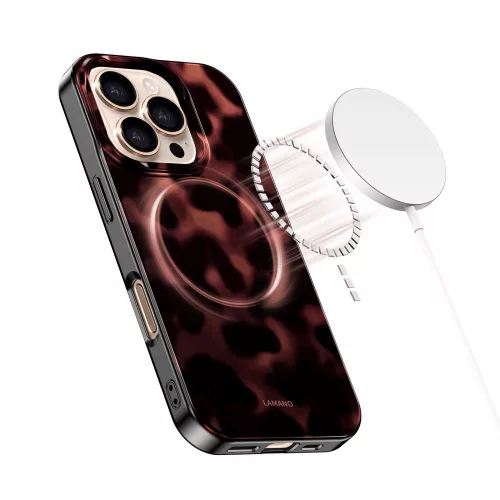 Tech-Protect Lamano Mintás MagSafe tok iPhone 16 Pro Max - Fekete és Vörös