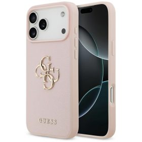   iPhone 17 Pro, Guess - Hardcase 4G Grained Big and Classic Logo MagSafe tok - Rózsaszín
