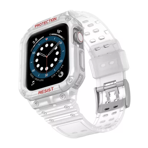 Védőtokos Szíj Apple Watch 42/44/45 mm - Átlátszó