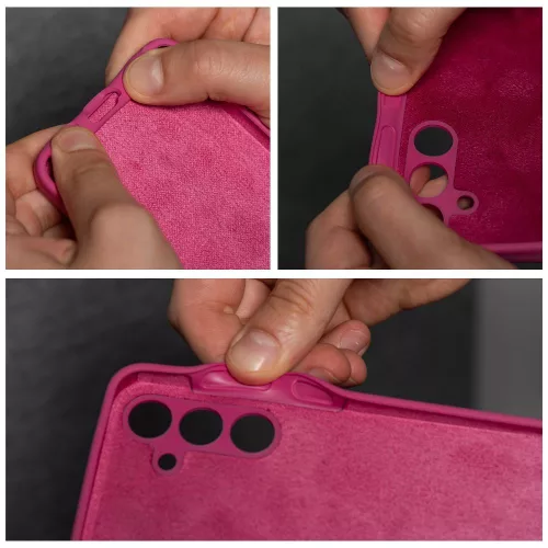 SILICONE 2mm vastag tok SAMSUNG S25 Plus - Sötét rózsaszín