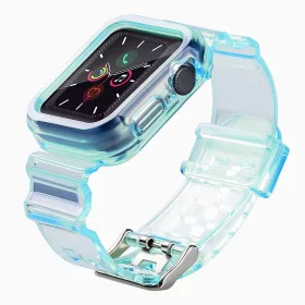 Szilikon Szíj és Tok Apple Watch-hoz - 40 mm - Kék