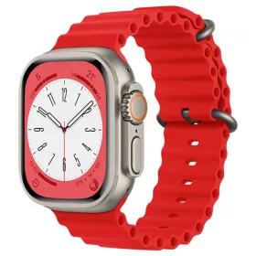   Techsuit (W038) Szilikon Szíj - Piros - Apple Watch 42/44/45/49 mm