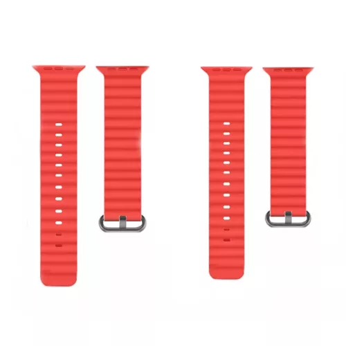 Techsuit (W038) Szilikon Szíj - Piros - Apple Watch 42/44/45/49 mm