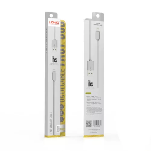 LDNIO Lightning Töltőkábel 1m 2.1A