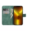 Samsung Galaxy A55 5G, Mágneses kinyitható hasított ECO bőr tok, belső kártyatartó zsebbel - Zöld - TENDER
