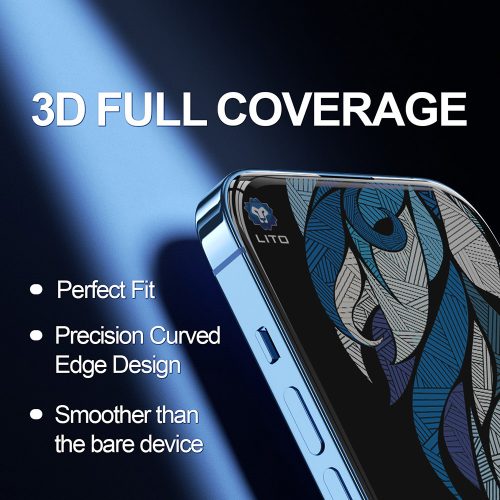 iPhone 17 Air Privacy kijelzővédő fólia - Betekintésgátló, 9H edzett üveg, 3D teljes kijelzős illeszkedés, ujjlenyomat-mentes - Lito D+ Max 4K Privacy