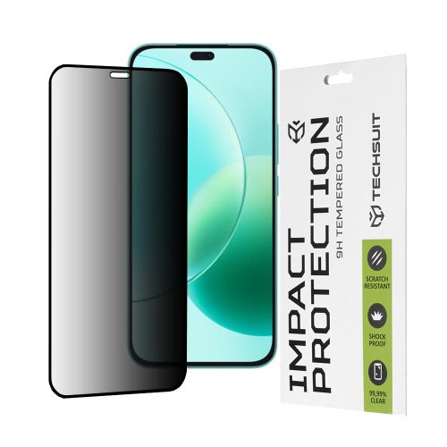 Techsuit - 111D Privacy Full Glue Üvegfólia - Honor X8b / X8c / 400 Lite - Fekete