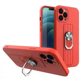Ring tok támasztóval iPhone 13 Pro Max - Piros