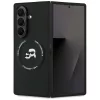 Samsung Galaxy Z Fold7, Karl Lagerfeld - MagSafe-es Bőr tok Karl & Choupette Heads mintával - Fekete