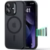 iPhone 17, Ütésállő MagSafe-es tok, Kameravédelemmel, Légpárnás sarkokkal - Matt Fekete - ESR Classic Hybrid HaloLock