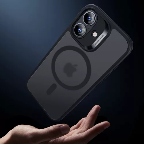 iPhone 17, Ütésállő MagSafe-es tok, Kameravédelemmel, Légpárnás sarkokkal - Matt Fekete - ESR Classic Hybrid HaloLock