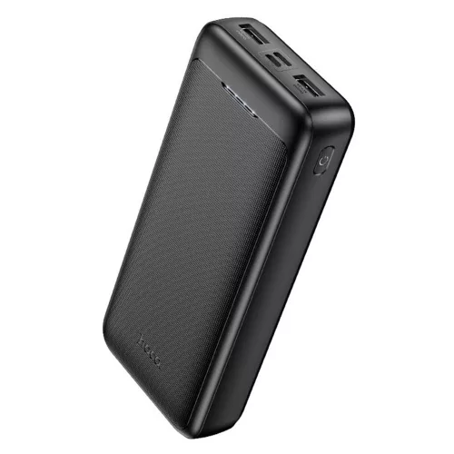 Hoco 20000mAh powerbank/külső akkumulátor (2x USB, Type-C, Micro-USB, LED jelző fény) - Fekete