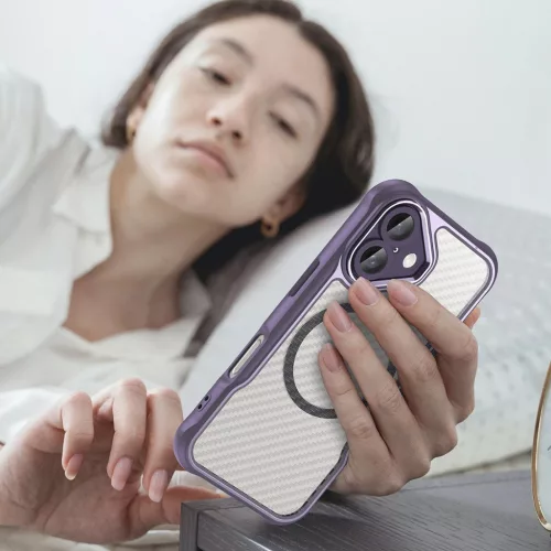 Leading Series MagSafe Szilikon Tok iPhone 16 Plus - Lila