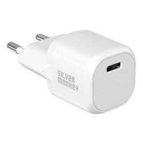   Silver Monkey Mini fali töltő adapter USB-C 20W PD - fehér