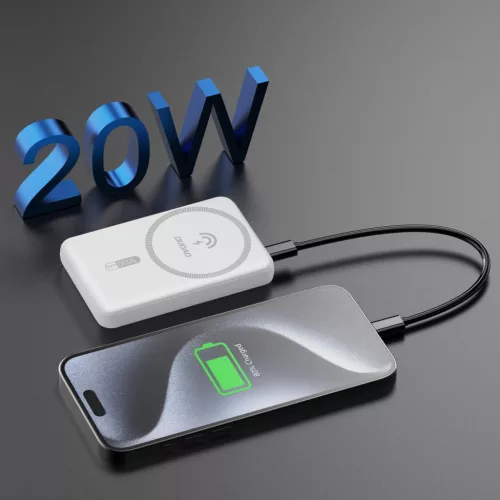Dudao K14S USB-A / USB-C / MagSafe powerbank 20W 5000mAh - Fehér