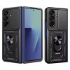 Modern Ütésálló Telefontok Állvánnyal és Kamera Védelemmel Samsung Galaxy Z Fold 7 - Fekete