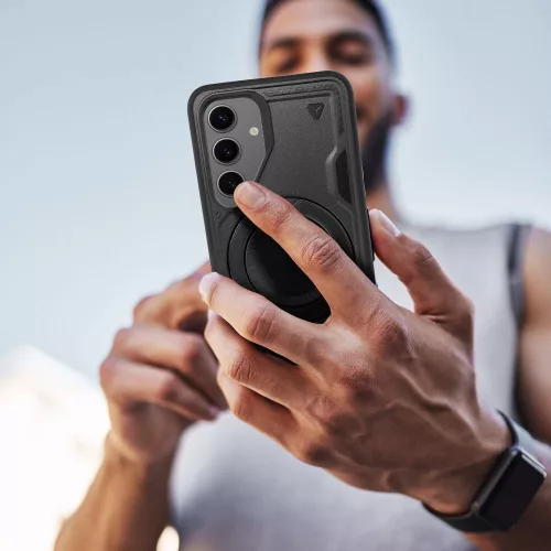 FROST ARMOR Ütésálló tok álvánnyal SAMSUNG S24 / S25 - Fekete